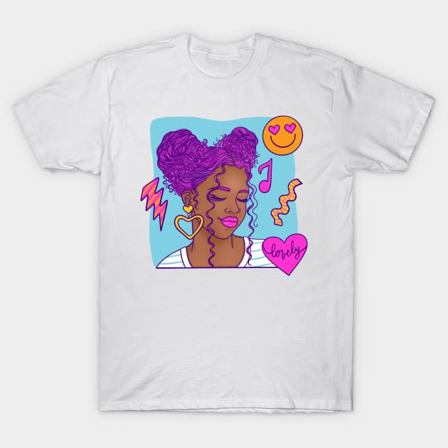 Lovely Curly T-Shirt by @isedrawing